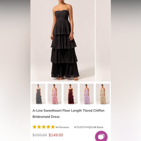 fall a line wedding guest dress A-line Sweetheart Floor Length Chiffon Bridesmaid Dresses US14 / As Picture main image 0